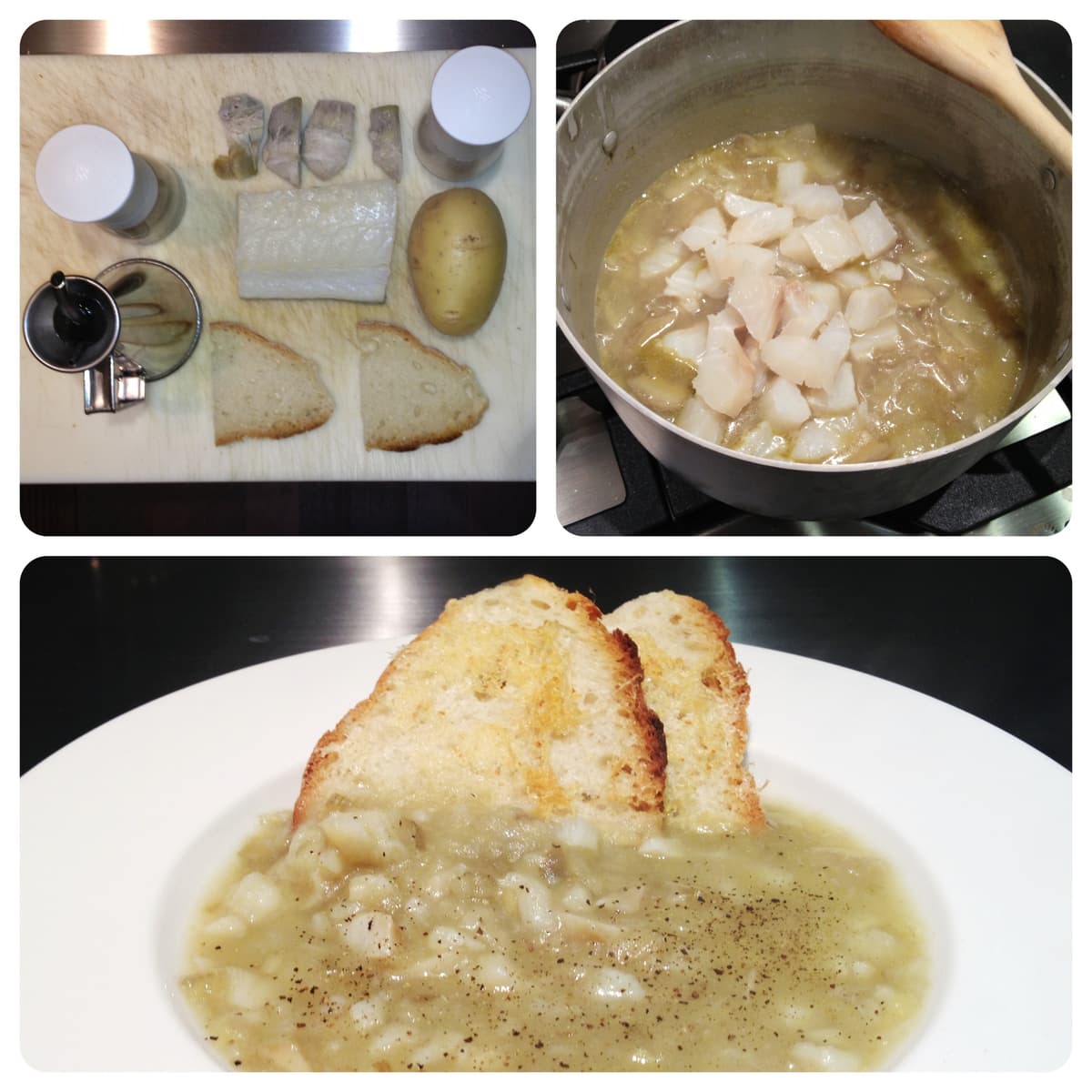 Zuppa di baccalà e carciofi