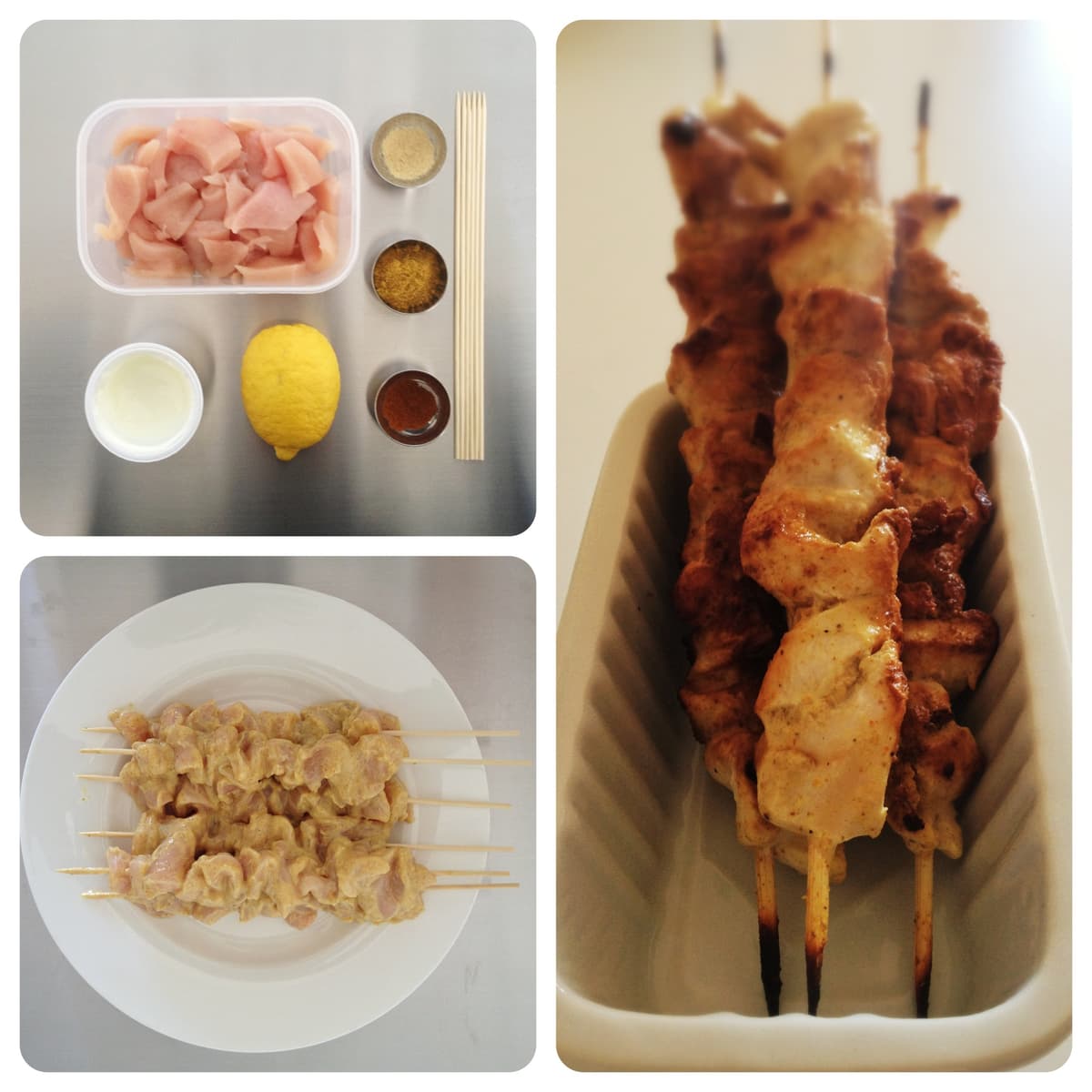 Spiedini di pollo yogurt e curry