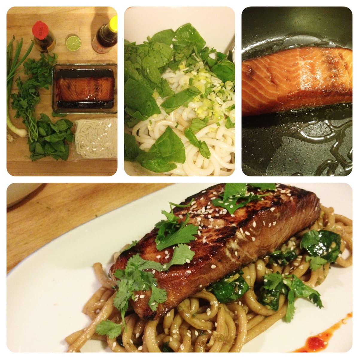 Salmone teriyaki con insalata di udon