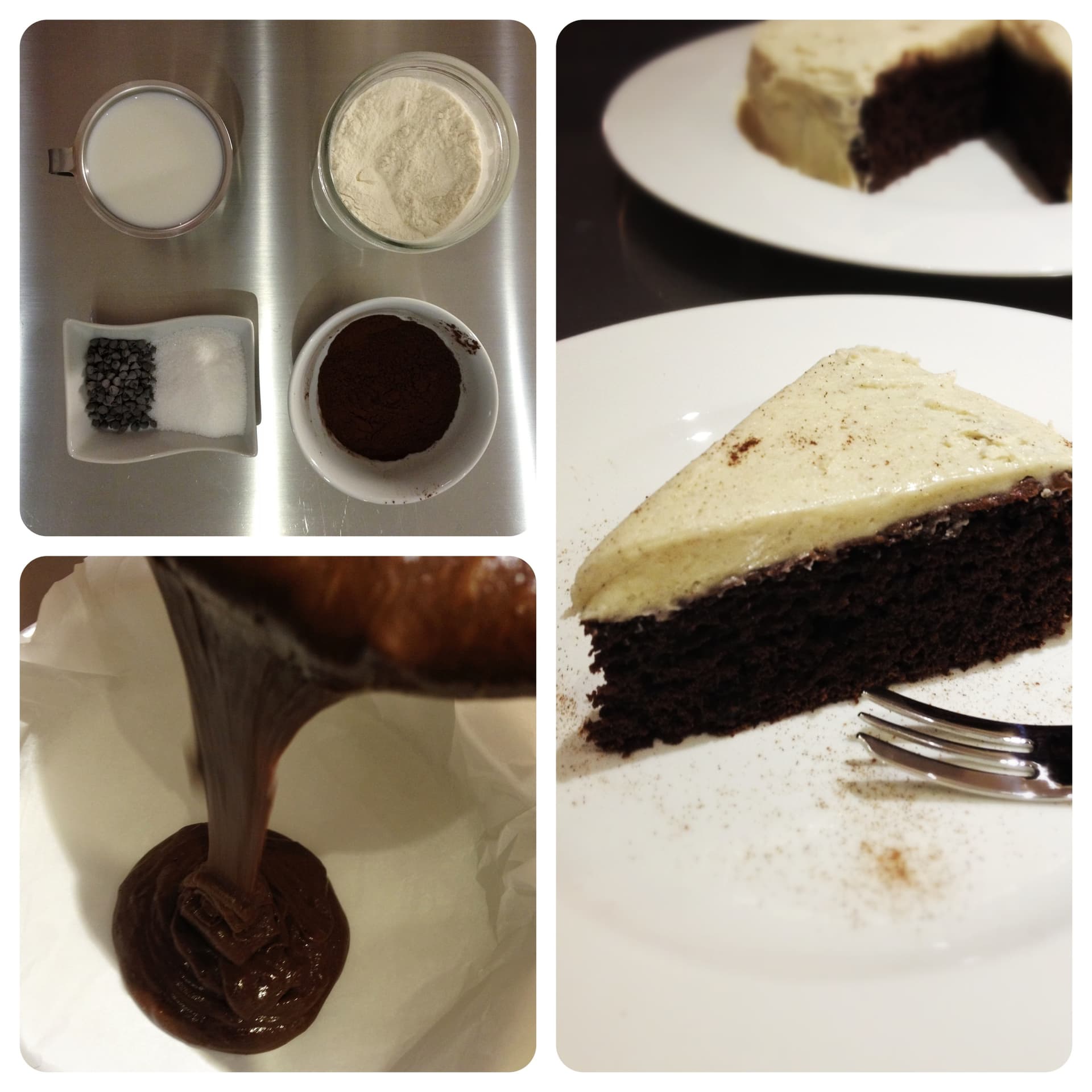 Torta al cioccolato con frosting di crema al burro e cannella