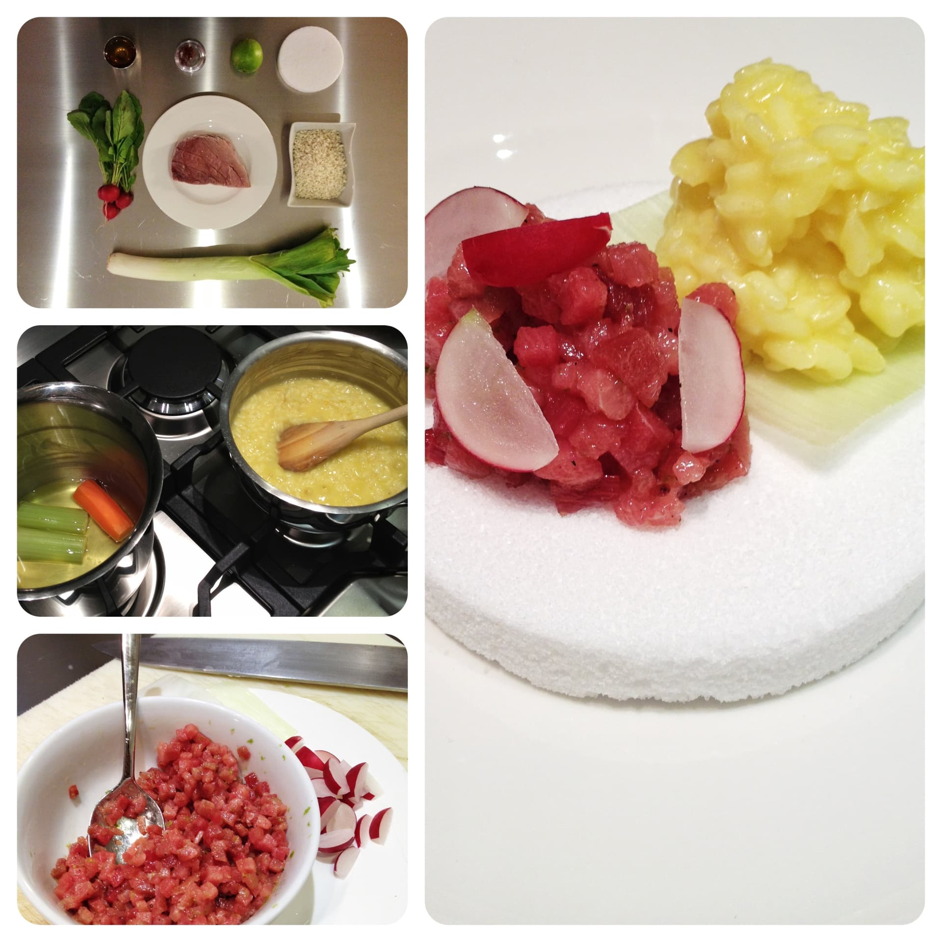 Tartare di tonno con riso giallo