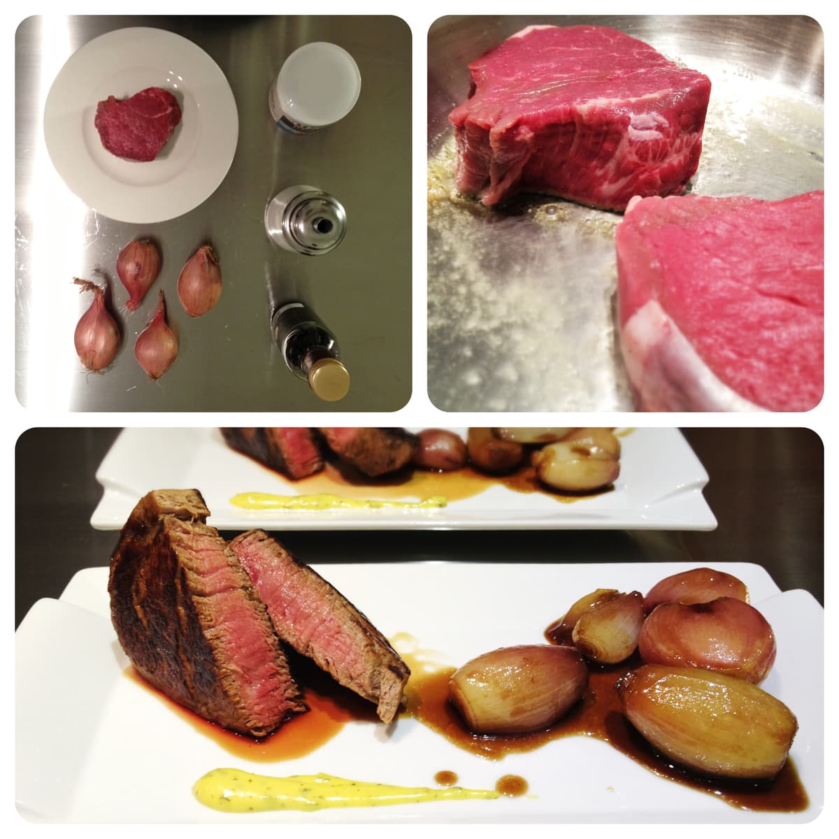 Beef fillet with sweet shallots