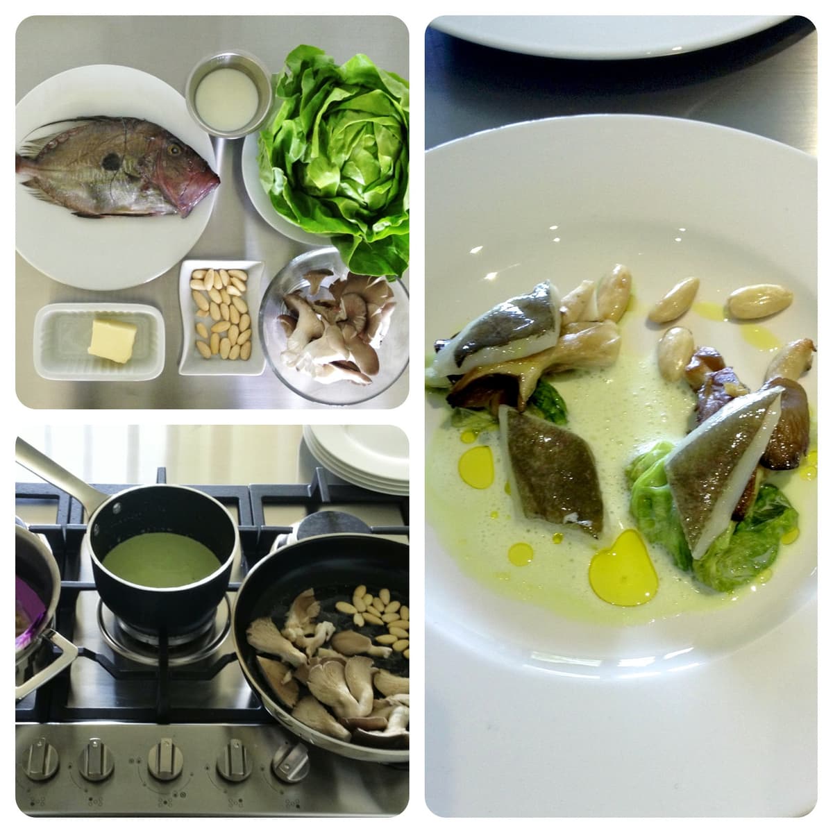 San pietro con lattuga e funghi