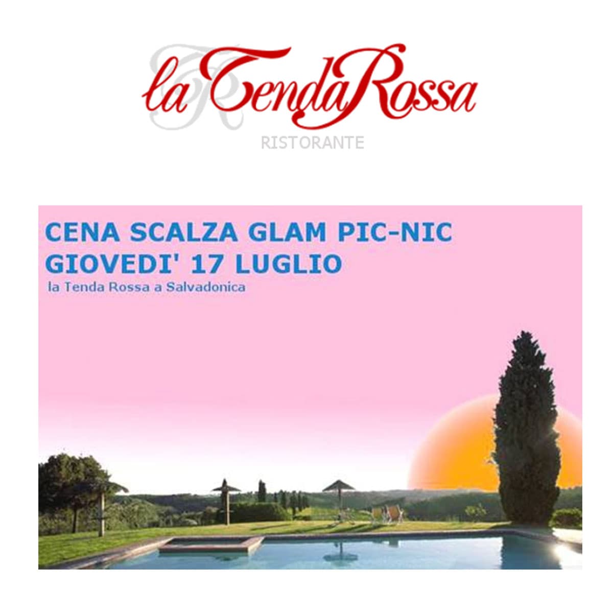 Cena scalza – la Tenda Rossa – 17 luglio