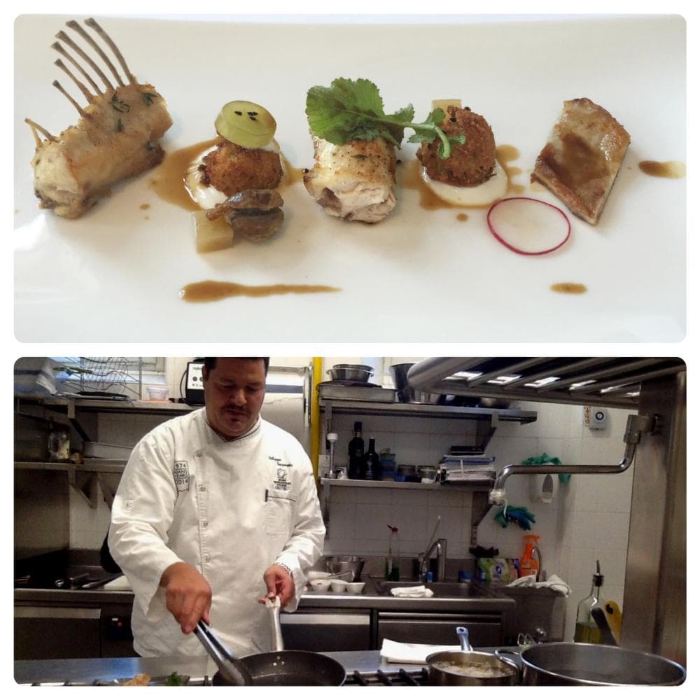 Coniglio cotto a bassa temperatura con polpette di ceci