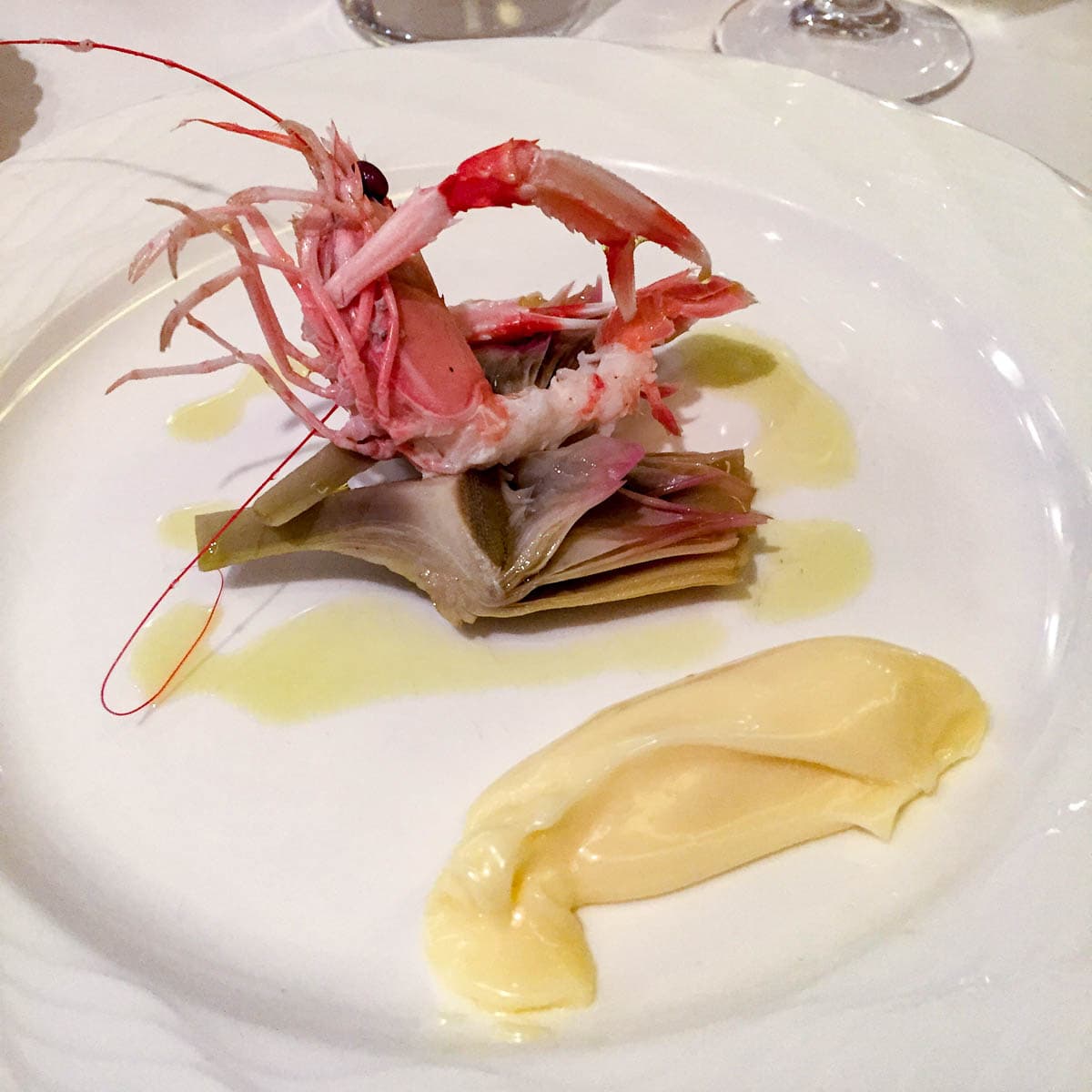 Scampo, carciofo, maionese
