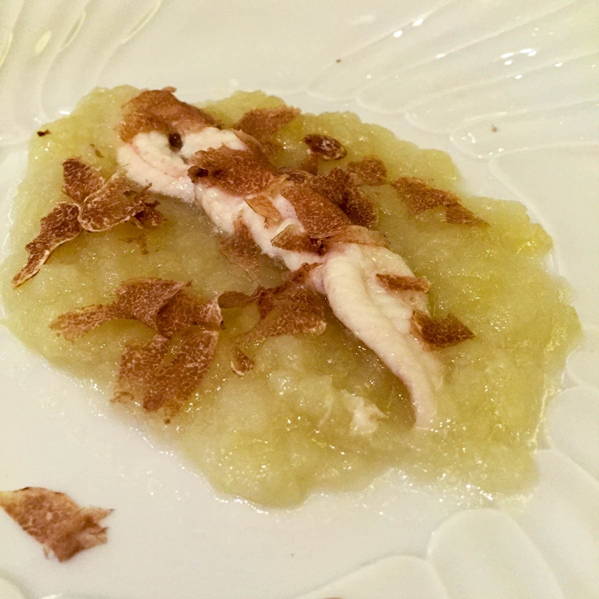 Treccia di sogliola, patate e tartufo