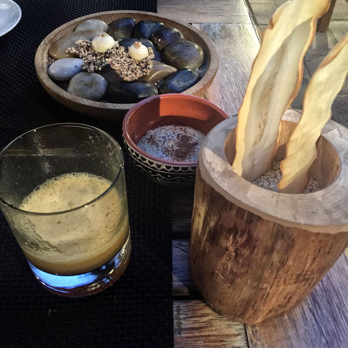 Chips di tapioca, maionese di soia
