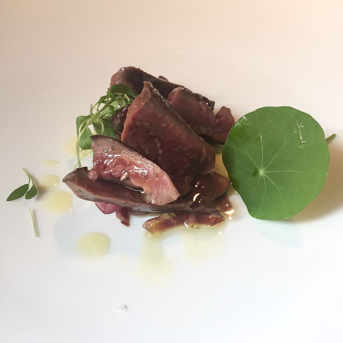 Ristorante Marconi Tagliata di cuore di maiale, olio aromatico