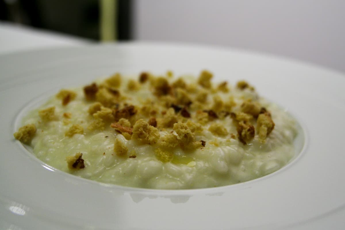 Risotto Laudemio, Parmigiano, pan brioche all'uvetta