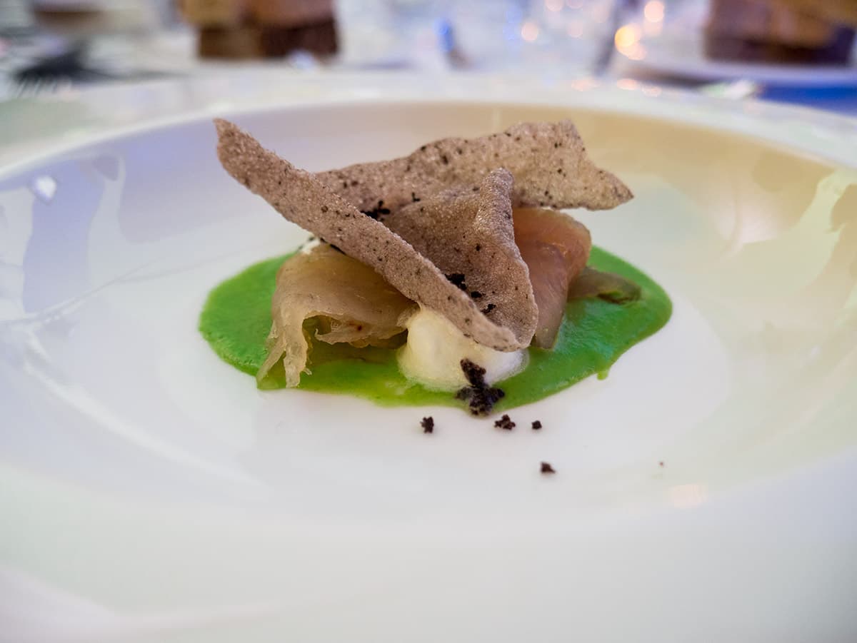 Andrea Papa, Ristorante Romano - Triglia, pomodoro, piselli, oliva di Majatica Ferrandina