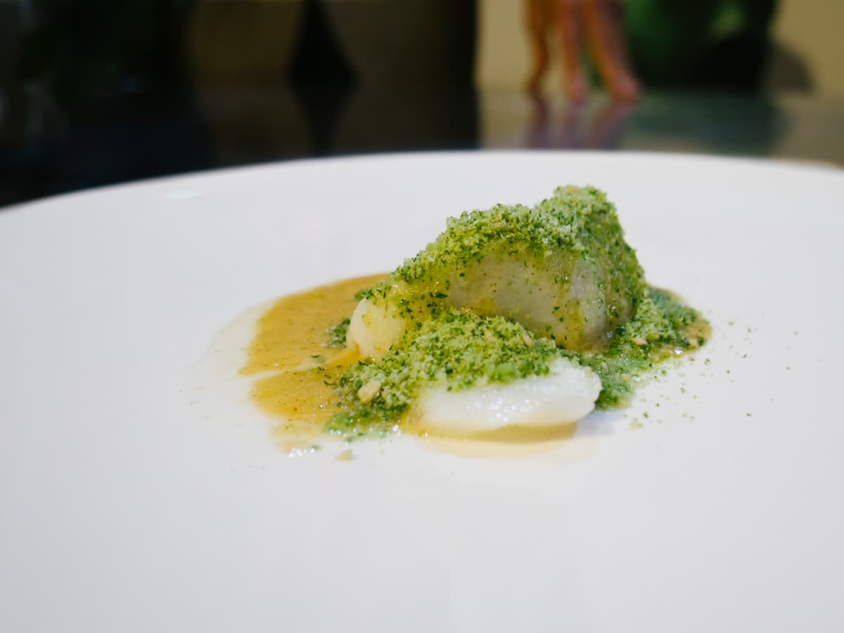 Stefano Terigi, Giglio - Baccalà, beurre blanc al kiwi