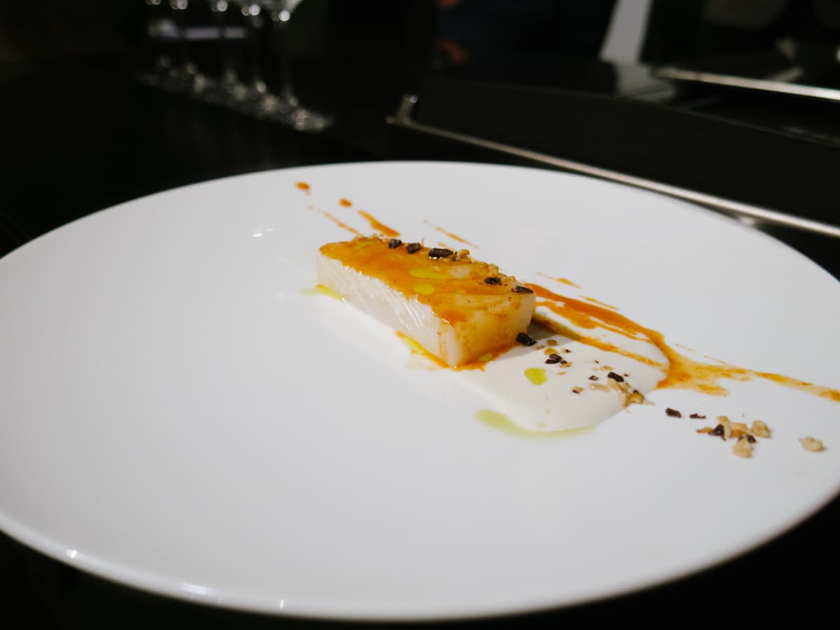 Stefano Bacchelli, Da Vittorio - Baccalà, ajo blanco ai pinoli, peperone, cioccolato