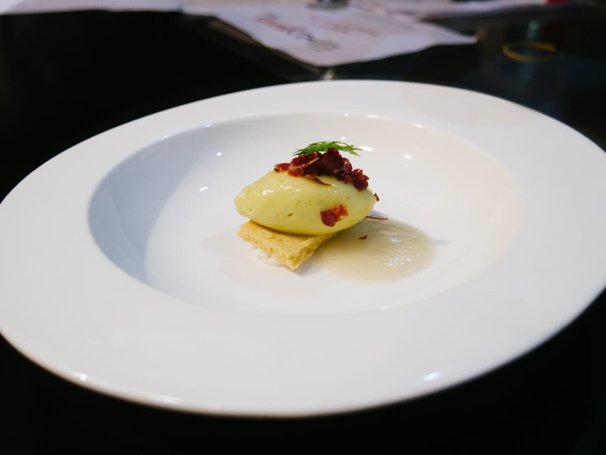 Francesco D'Alessandro, Mammaròssa - Sorbetto di fichi, ristretto di prosciutto, stracchino