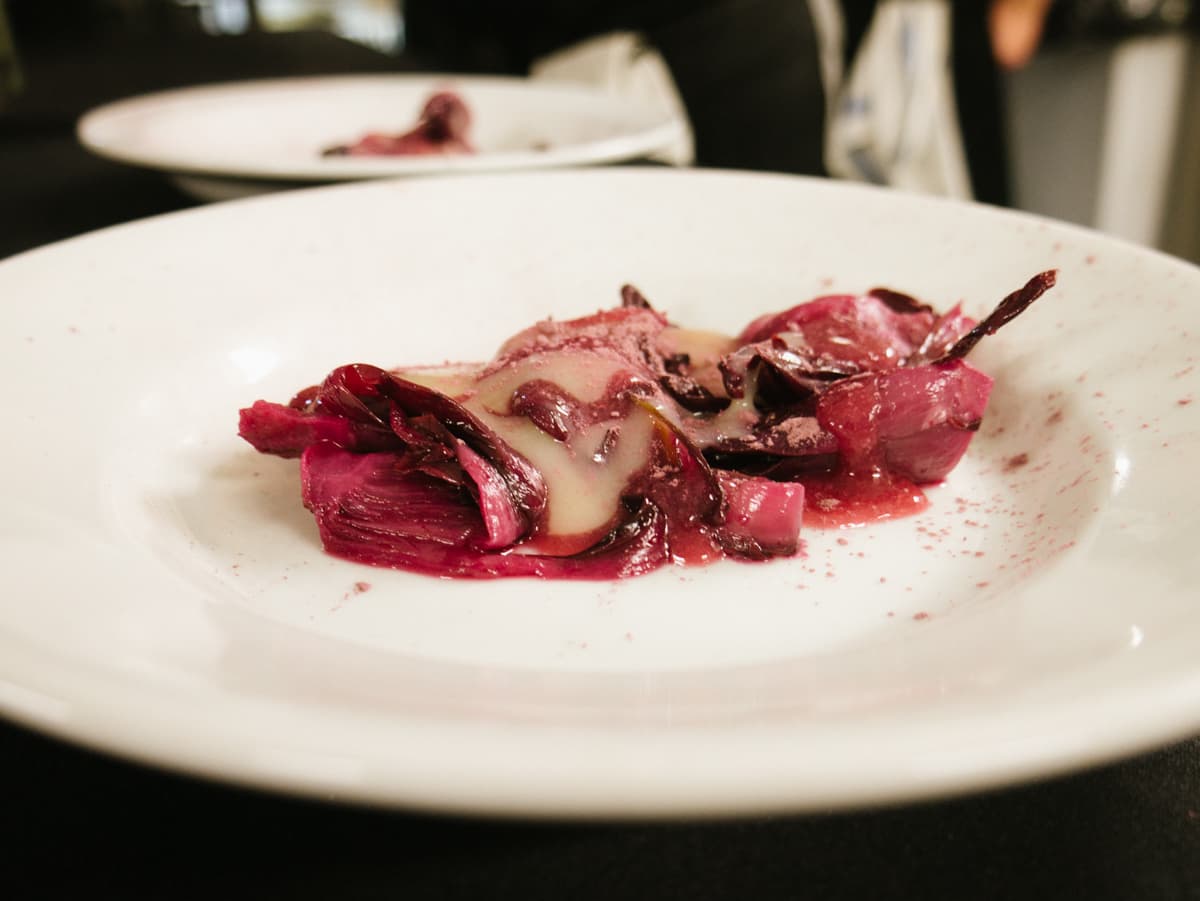 Radicchio, rosa e litchi