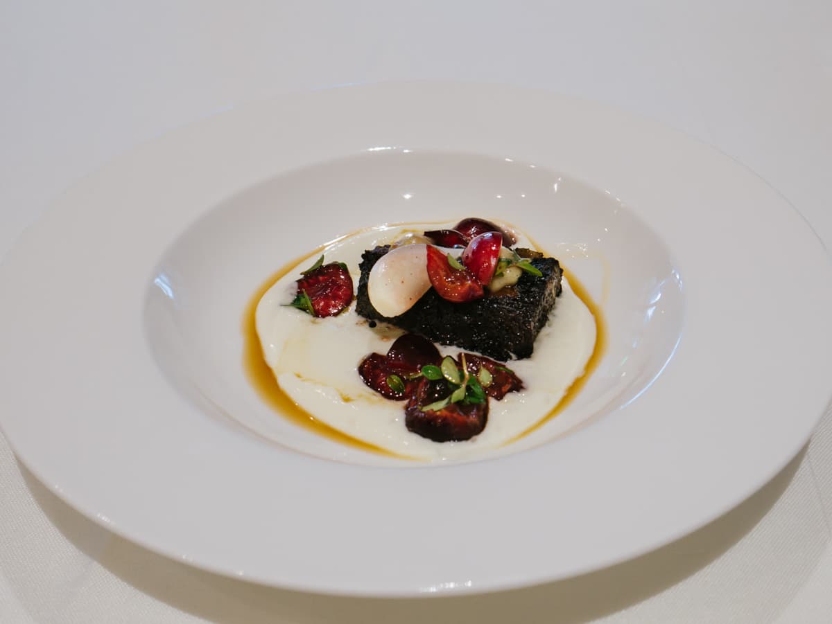 Black Pudding con ciliegie