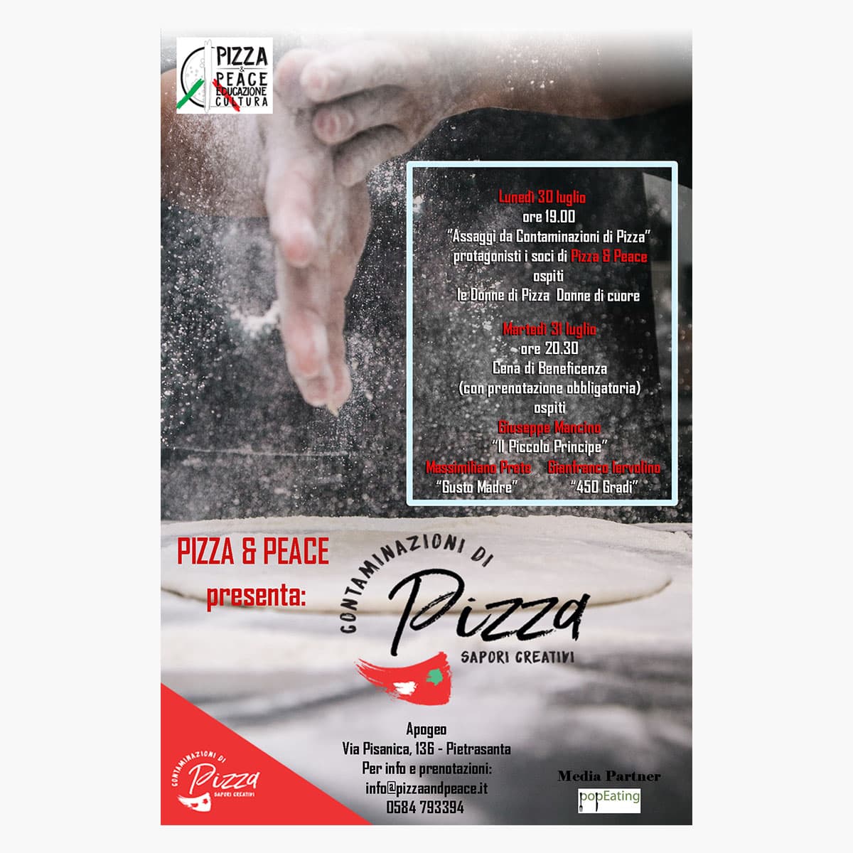 Contaminazioni di Pizza – 30, 31 luglio – Apogeo, Pietrasanta