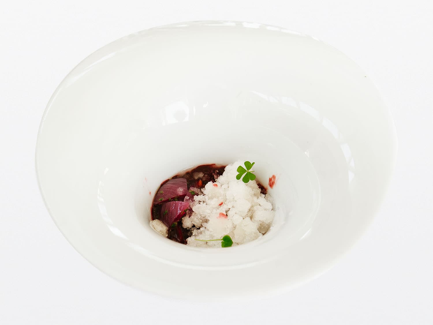Ulliassi - Cipolla, ciliegia, granita di lemongrass