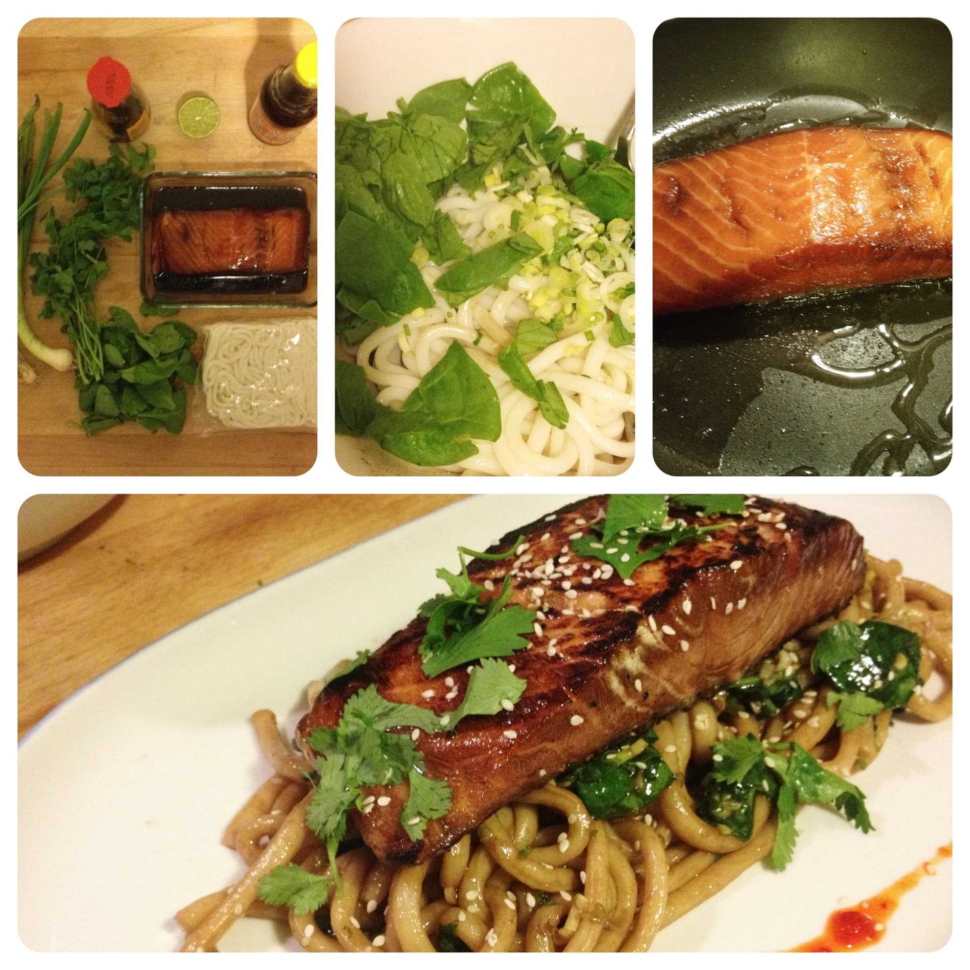 Salmone teriyaki con insalata di udon